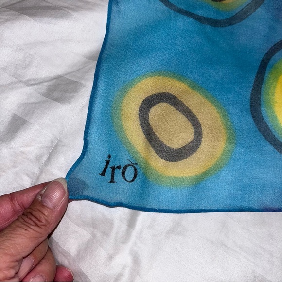 IRO Silk Chiffon Abstract Print • Art • Individually Hand Painted Scarf - Picture 7 of 8